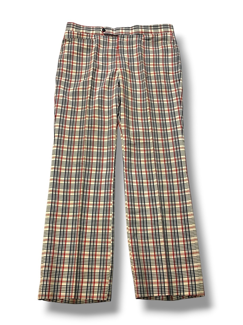 Vintage SporThomson Plaid Golf Pants 38x38 High Waist Pockets 70s/80s Preppy